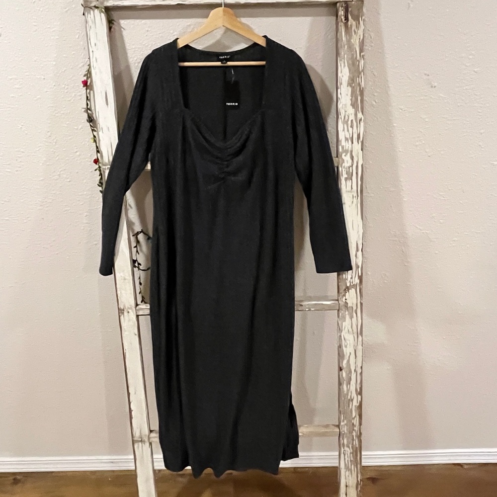 Torrid Charcoal Long Sleeve Dress